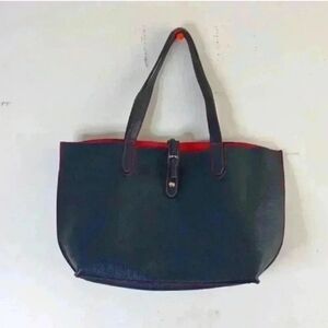 Tutilo New York Black  Pebbled Divided Tote Shoulder Bag